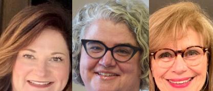 Composite photo of Elizabeth Palmer Bennett, Barbara Kemmis, and Jean Stephens Newbert